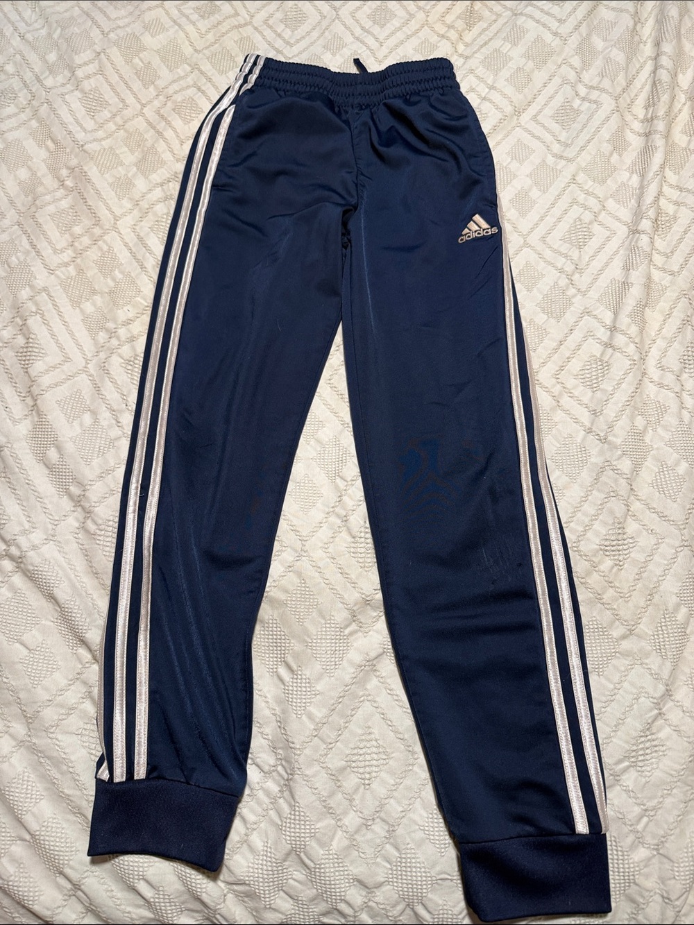 adidas Kids Navy and White Jogger Sweatpants